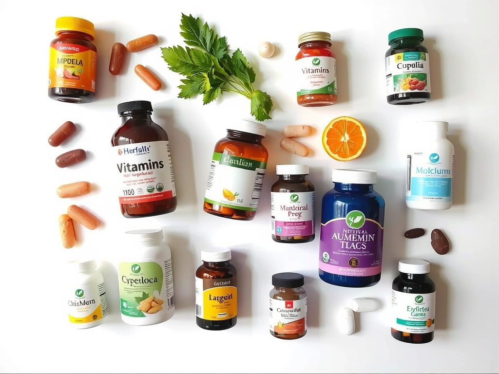 Assortiment de produits Louvrevitacx avec vitamines et minéraux
