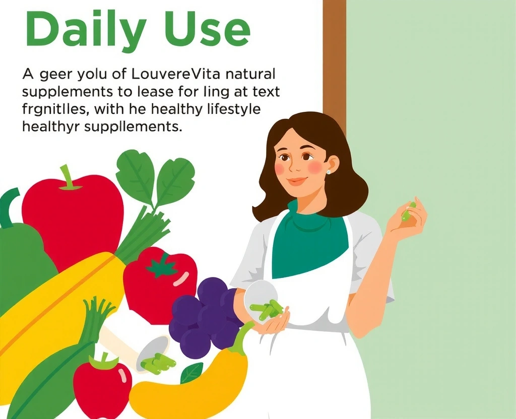 Illustration de l'utilisation quotidienne des compléments Louvrevitacx pour le bien-être