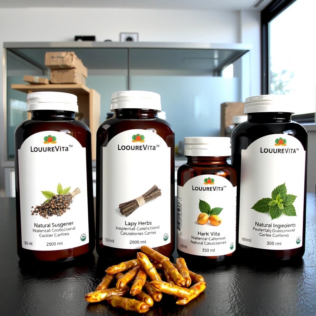 Photo de produits naturels Louvrevitacx, mettant en avant leur qualité et origine